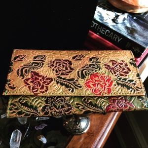 Vintage handmade leather wallet Bohemian chic